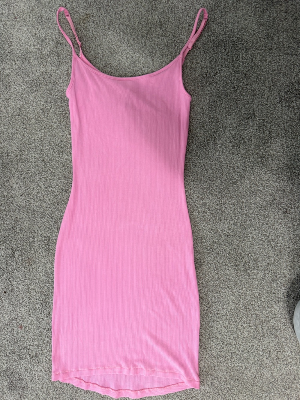 SKIMS Pink Ribbed Slip Dress